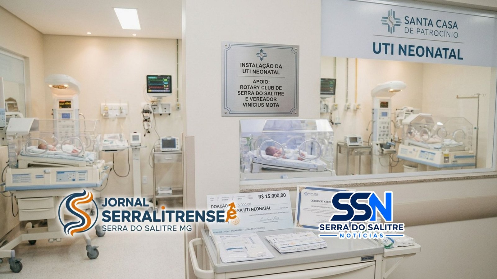 Doação de R$ 15 mil fortalece UTI Neonatal do Hospital Santa Casa de Patrocínio